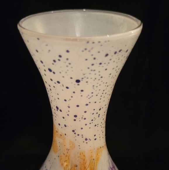 ART GLASS VINTAGE VASE. Handpainted in Israel. - Picture 5 of 5